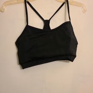 Black racerback sports bra